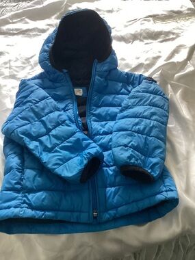 GAP Bright Blue Hooded Puffer Jacket